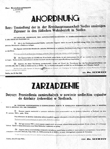 German order mandating armbands in Siedlce
